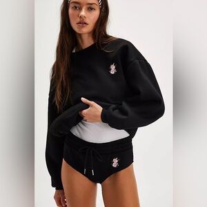 New Free People x For Love & Lemons Julie Boyshorts Black sz L